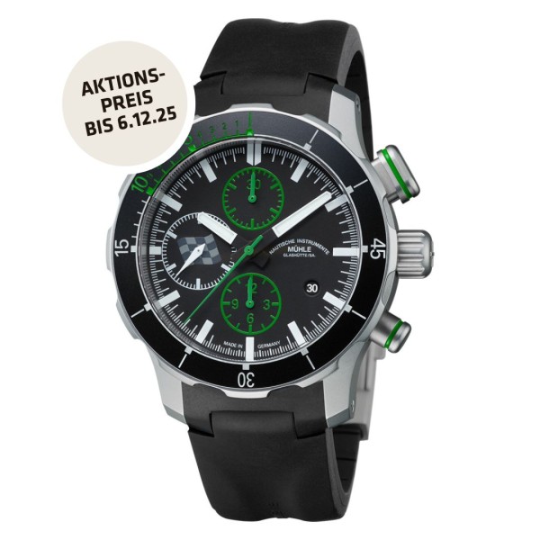 Mühle-Glashütte - Rallye-Chronograph GLP - Armbanduhr - Kautschuk-Armband