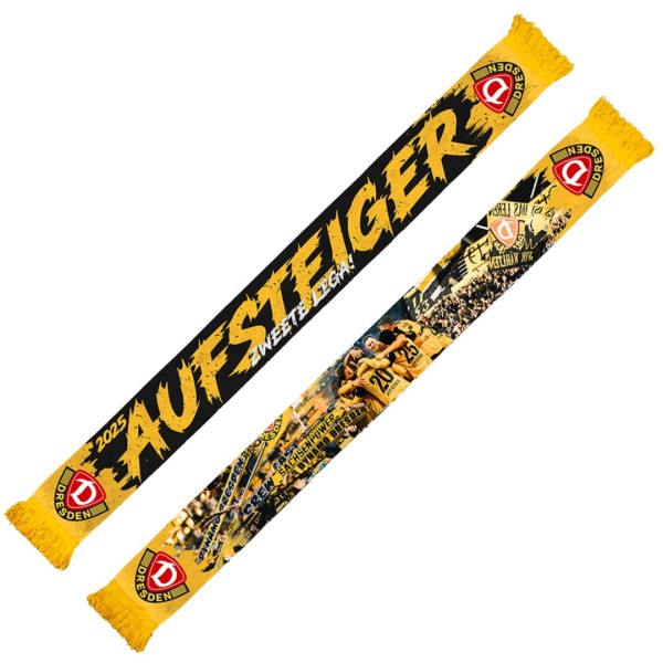 Dynamo Dresden - Fanschal - AUFSTEIGER - Design 2025 - schwarz