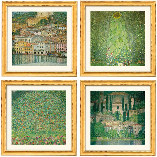 Gustav Klimt: 4 Landschaftsbilder im Set