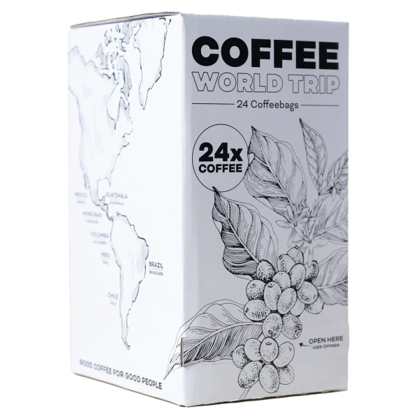 Kaffee-Box Coffee World Trip mit 24 Coffeebags - Kaffee-Weltreise-Kalender - House for Coffee