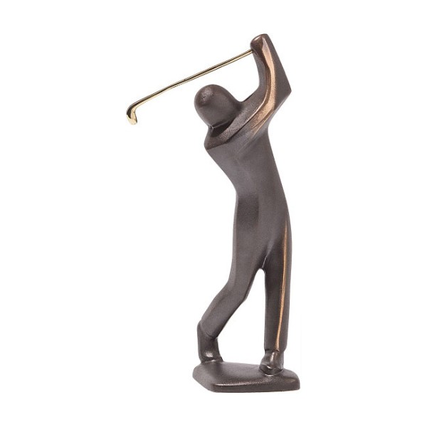 Jutta Römhild: Bronze Skulptur Golfer schlagend
