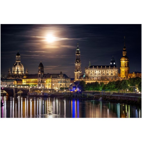 Wandbild Dresden - Vollmond über Dresden (Motiv 01106)
