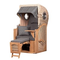 Vorschau: Strandkorb DÜNE - Single, anthrazit-weiß gestreift Vorschau: Strandkorb DÜNE - Single, anthrazit-weiß gestreift