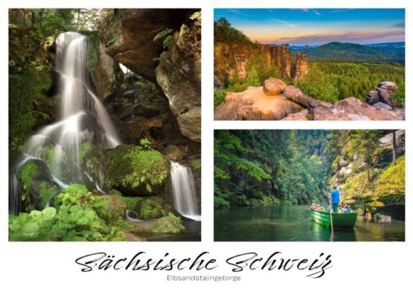 Postkarte Sächsische Schweiz - Wasserfall groß (Motiv PO_SSW_74)
