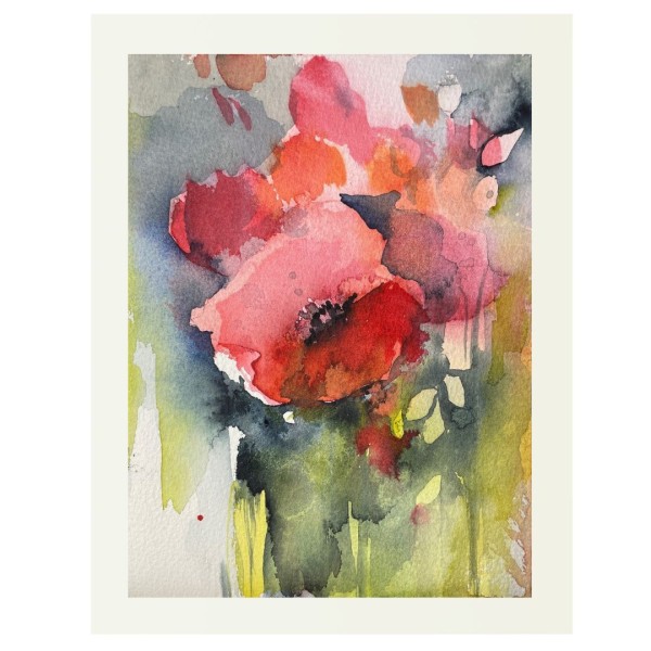 Aquarell - Sommermohn