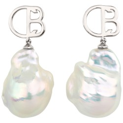 Célia von Barchewitz - Ohrringe CB mit Barockperle - silberfarben