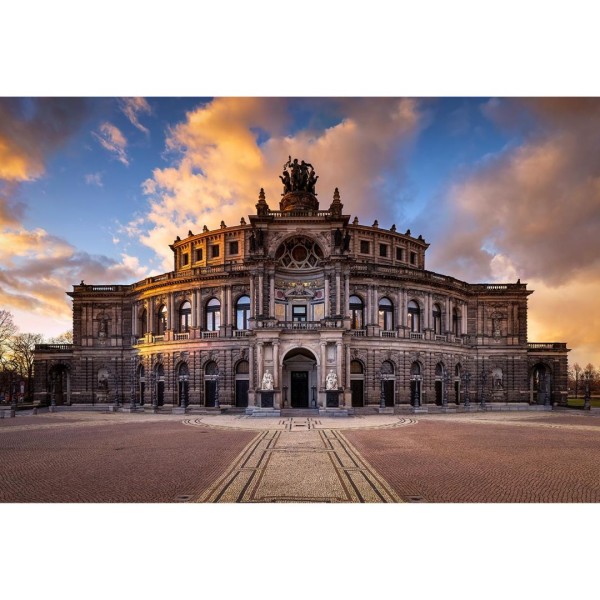 Wandbild Dresden - Semperoper zum Sonnenuntergang (Motiv 01029)