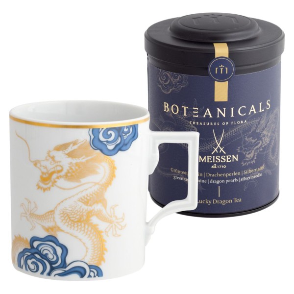 MEISSEN Tee-Set Glücksdrachen, 2-tlg., BOTEANICALS Glücksdrachen-Tee 100g, Henkelbecher, Glücksdrach