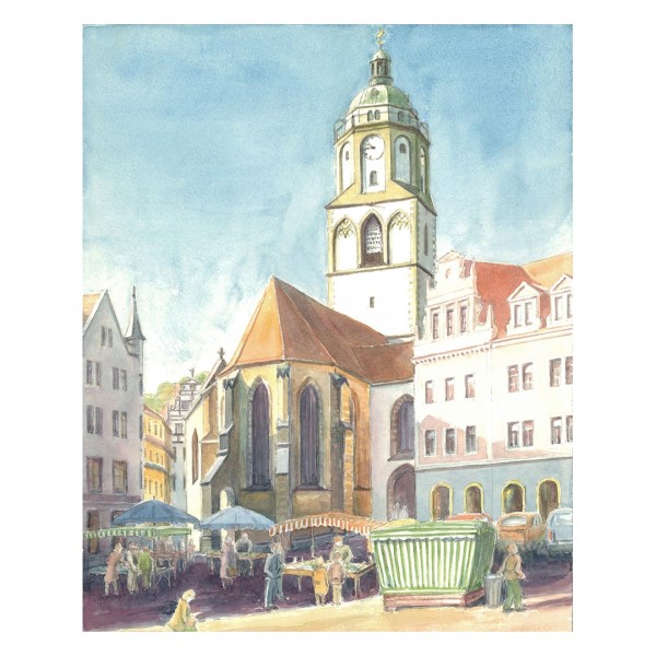 Siegfried Klengler Aquarell - Frauenkirche Meißen