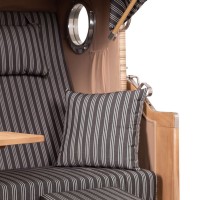 Vorschau: Strandkorb DÜNE - Single, anthrazit-weiß gestreift Vorschau: Strandkorb DÜNE - Single, anthrazit-weiß gestreift