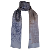 Seidenschal Doodle - anthrazit