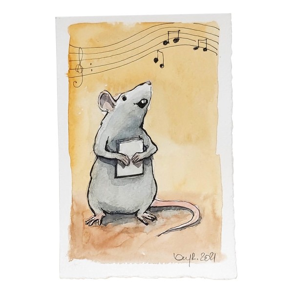 Marc-M.J. Wolff-Rosenkranz Aquarell - Ratte, musikalisch