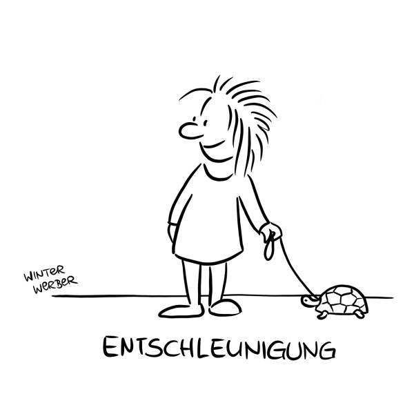 Wandbild "Entschleunigung" - WINTERWERBER - 21. Deutscher Karikaturenpreis