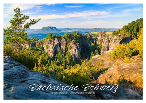 Postkarte Sächsische Schweiz - Bastei & Lilienstein (Motiv PO_SSW_7)