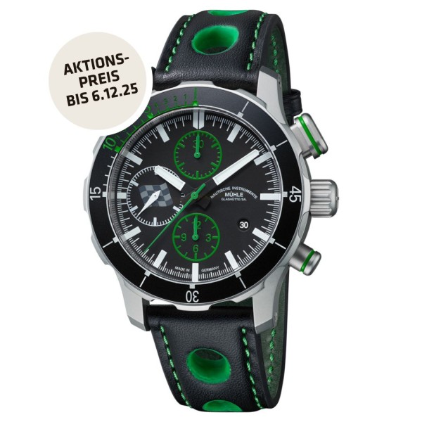 Mühle-Glashütte - Rallye-Chronograph GLP - Armbanduhr - Leder-Armband