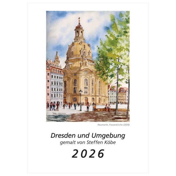 Wandkalender 2026 mit Aquarellen - Dresden & Umgebung