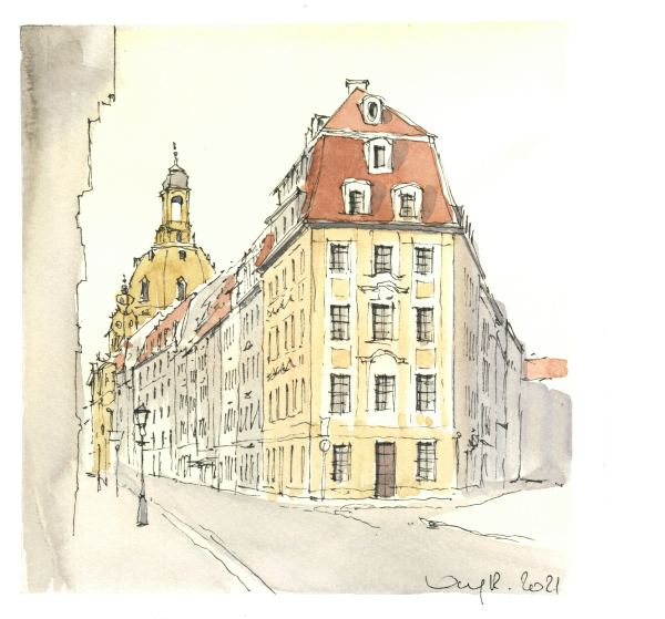 Marc-M.J. Wolff-Rosenkranz Aquarell - Rampische Straße