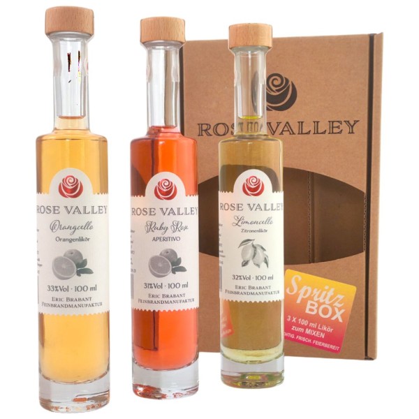 Spritz-Box - 3er-Likör-Set mit Limoncello, Orangcello und Ruby Rose