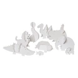 Die Zootiere  - Dreidimensionale Tierfiguren aus Pappe zum Basteln und Bemalen