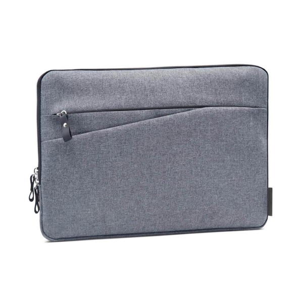 Laptoptasche "Paule" aus Stoff & Leder - grau