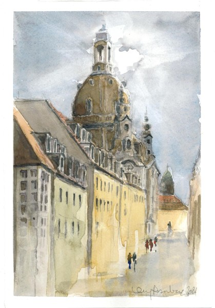 Marc-M.J. Wolff-Rosenkranz Aquarell - Münzgasse