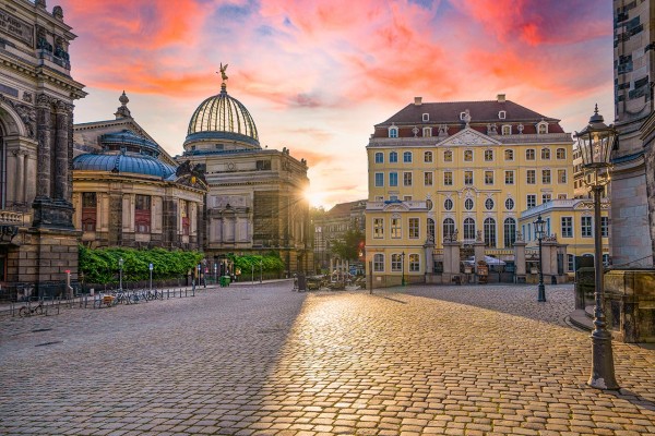 Wandbild Dresden - Die Kunstakademie im Sonnenaufgang (Motiv DMDD52)