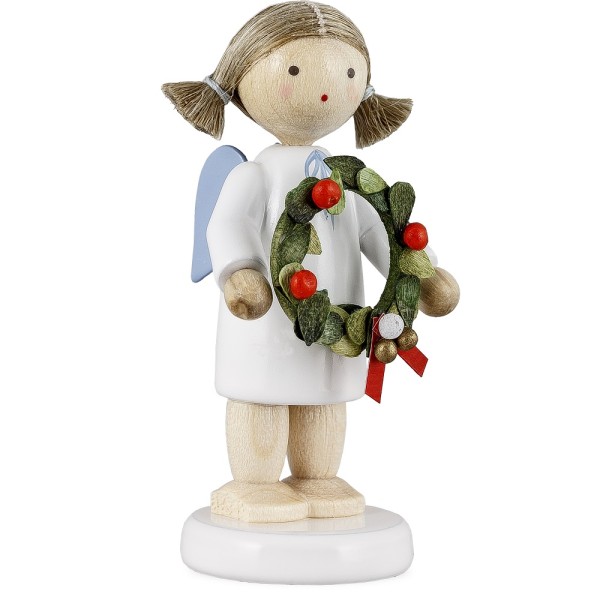 Engel mit Weihnachtskranz