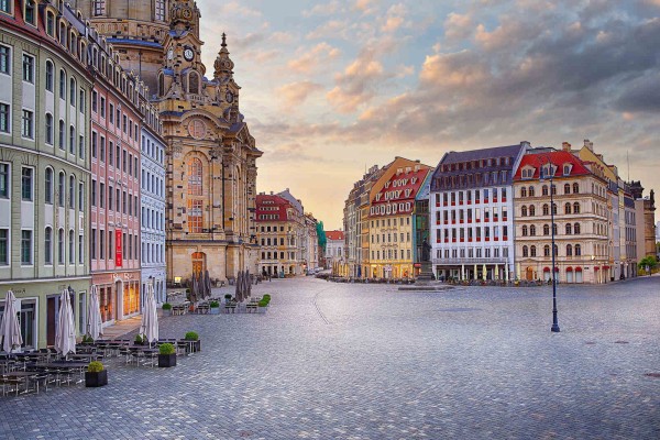 Wandbild Dresden - Sonnenaufgang über dem Neumarkt (Motiv DMDD26)