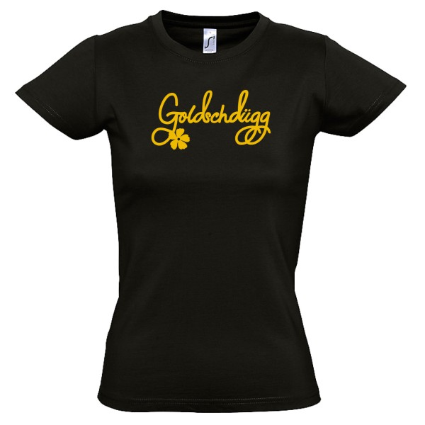 Damen-Shirt "Goldschdügg" schwarz