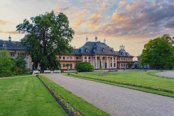 Wandbild Pillnitz - Sonnenaufgang Schloss Pillnitz (Motiv DMPILL05)