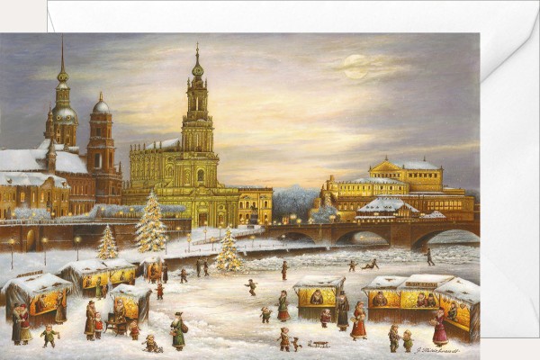 Weihnachtsklappkarte - Dresden Hofkirche