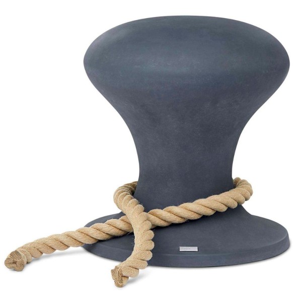 Hamburger Hocker mit Segeltau - grau matt verzinkt